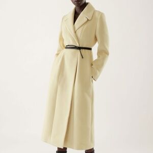 COS Tailored Long Coat In Dusty Yellow